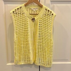 Anthropologie Flat White Vest Cardigan Sweater size 0/S